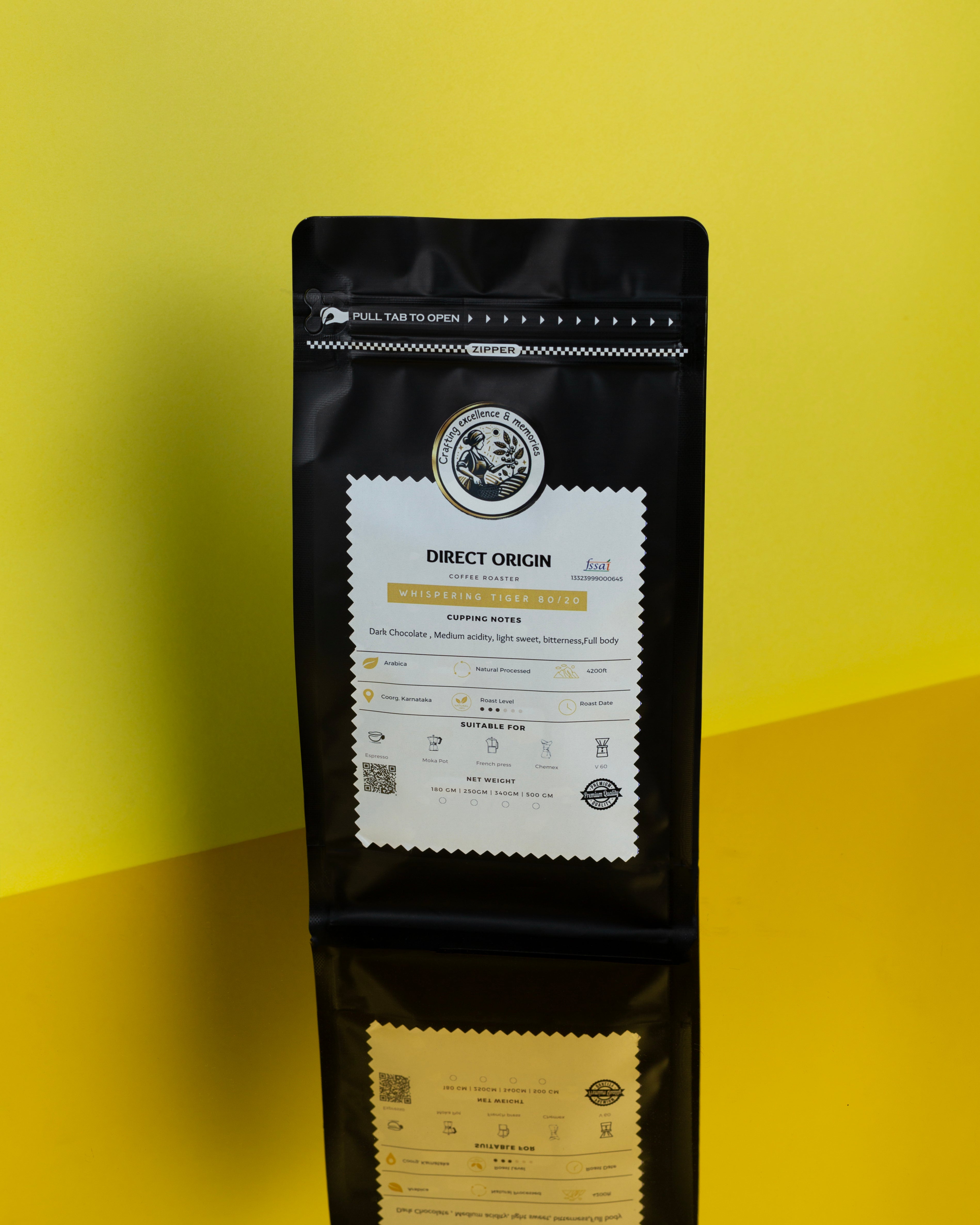 Whispering Tiger - Roasted Coffee Beans 80% Arabica 20% Robusta