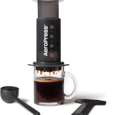 Aeropress Coffee and Espresso Maker - Quickly Makes Delicious Coffee Without Bitterness - 1 to 3 Cups Per Pressing, Regular (80R11)
