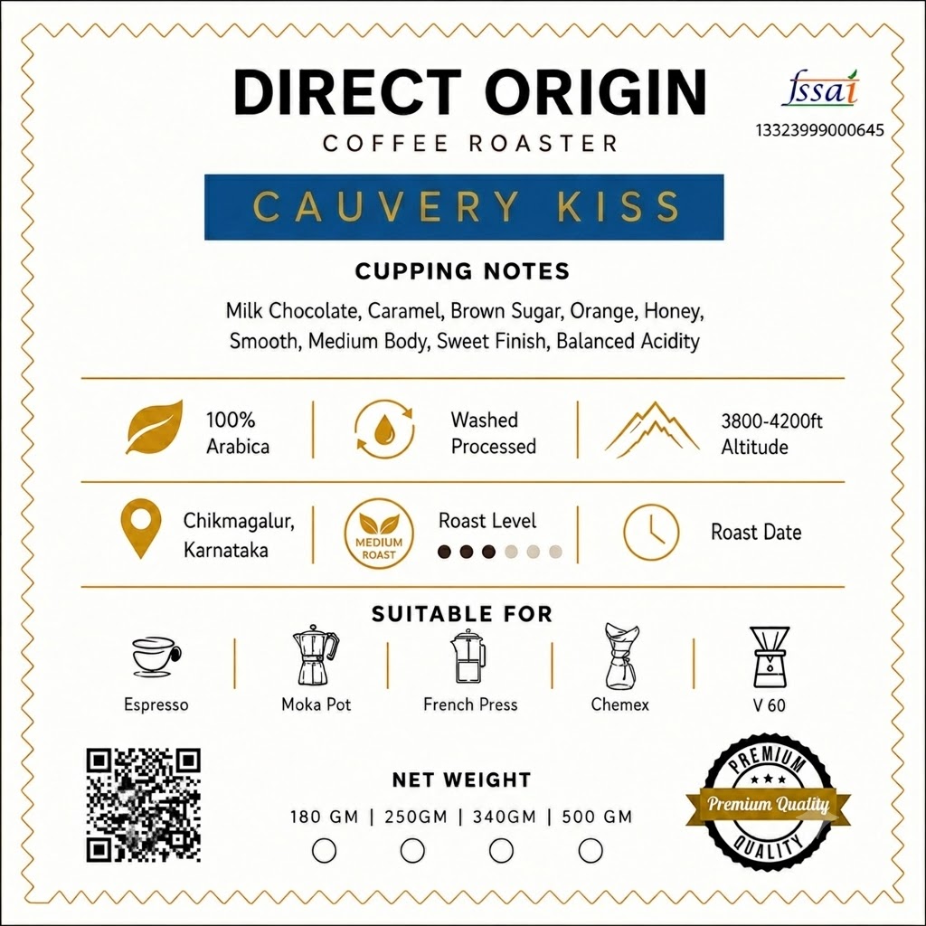 Cauvery Kiss - Fermented Naturals Coorg Morning Mastery Coffee Bean | Whole Roasted Coffee - Image 2