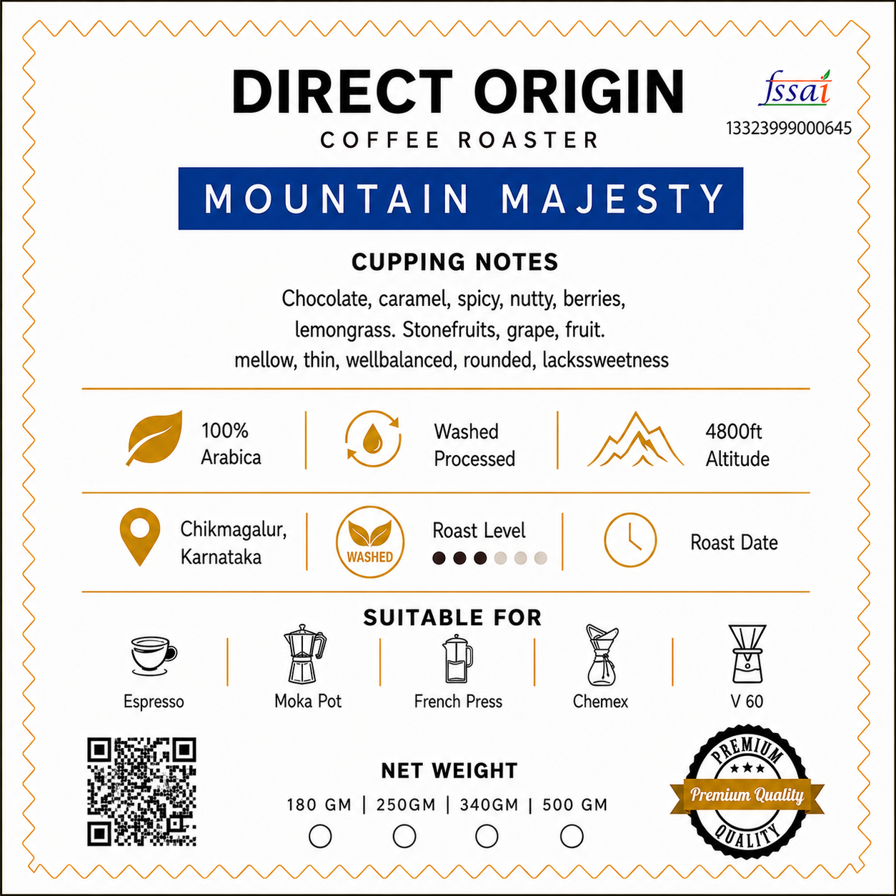 Mountain Majesty - High Elevation Washed Chikmagalur Coffee Bean | Whole Roasted Coffee - Image 2