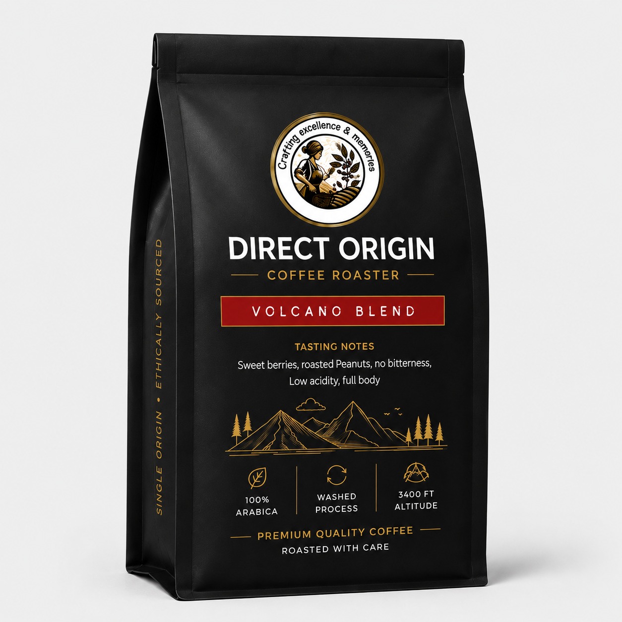 Volcano Blend - Espresso Blend Coffee Bean 60% Arabica 40% Robusta | Whole Roasted Coffee