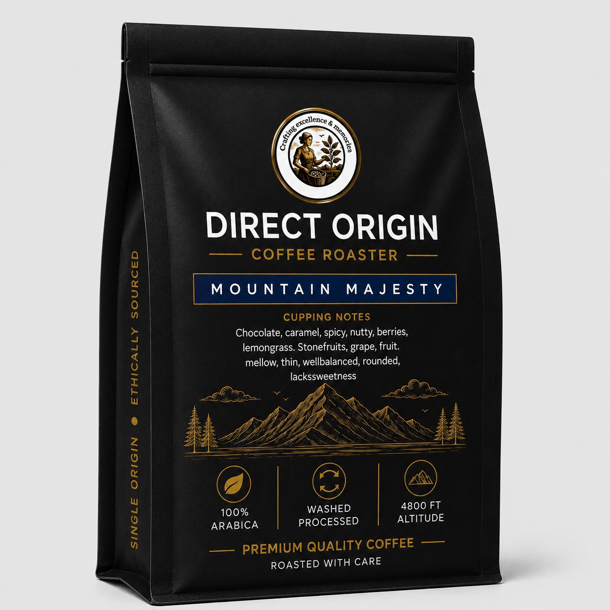 Mountain Majesty - High Elevation Washed Chikmagalur Coffee Bean | Whole Roasted Coffee