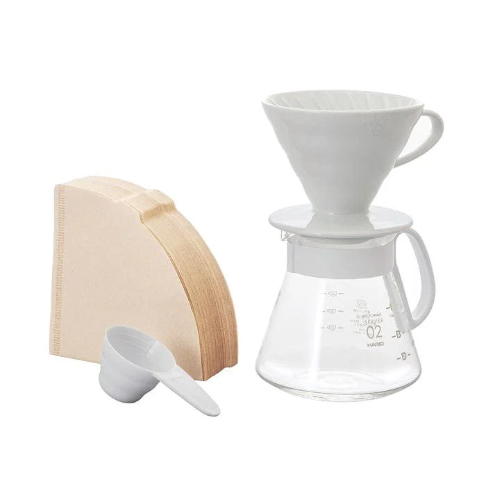 Hario V60 Ceramic Dripper 02 Set White - Image 4