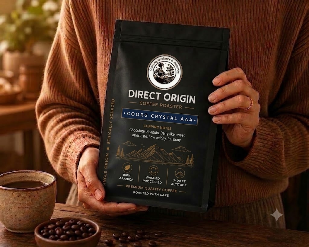 Coorg Crystal - 100% Arabica Dark House Coffee Bean | Whole Roasted Coffee - Image 3