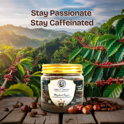 Hazelnut Flavoured Instant Coffee – 90GM & 50GM Jar | Medium Roast Coorg Origin | Perfect for Gifting, Travel, Office Breaks